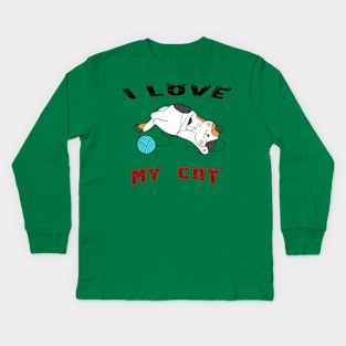 I LOVE MY CAT Kids Long Sleeve T-Shirt